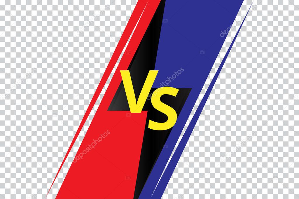Versus on transparent background. VS sport competition poster for game, fight and battle. Concept with blue and red side. Flat vector illustration EPS10