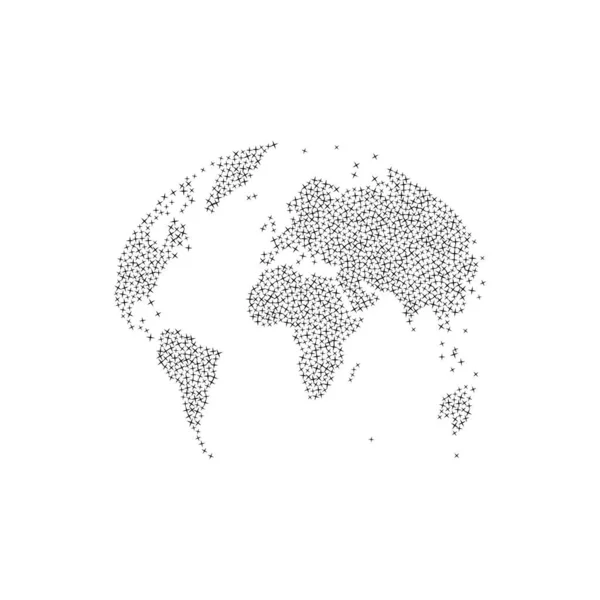 Mapa del mundo detallado en forma de globo con estrellas establecidas, aisladas sobre fondo blanco. Objeto del Día de la Tierra. Ilustración vectorial plana EPS10 — Archivo Imágenes Vectoriales