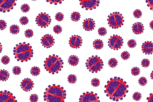 Seamles Pattern Coronavirus Flu Spreading World Floating Flu Virus Cancer — 图库矢量图片