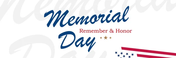 Buon Memorial Day Biglietto Auguri Lungo Con Bandiera Usa Sfondo — Vettoriale Stock