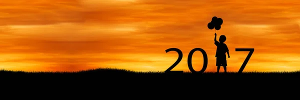 Nuovo concetto di anno, Felice anno nuovo 2017 — Foto Stock