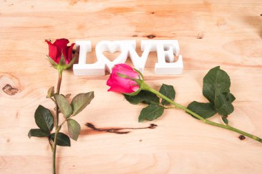 kavram Sevgililer günü, kırmızı gül ve metin sevgi 