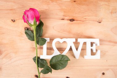 kavram Sevgililer günü, kırmızı gül ve metin sevgi 
