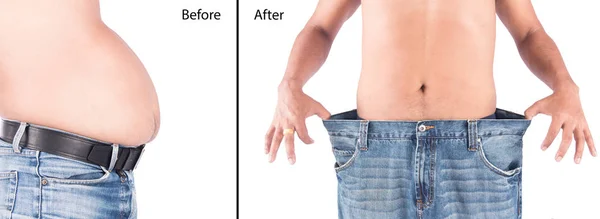 Jovem mostrar corpo após a perda de peso — Fotografia de Stock