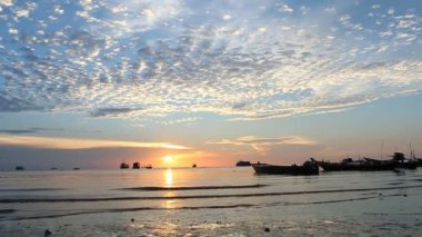 Ko Tao, ada Tayland plaj güzel gün batımı