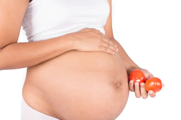 Mujeres embarazadas con vegetales — Foto de Stock