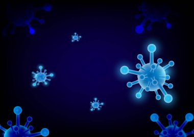Virüs modeli COVID-19 grip virüsü hücre enfeksiyonu Tıbbi illüstrasyon