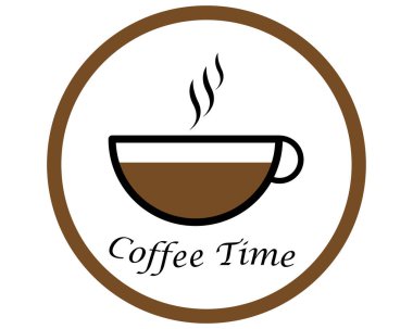 Bir fincan kahve ve sigara, buhar hattı ikonu, kahve zamanı. 