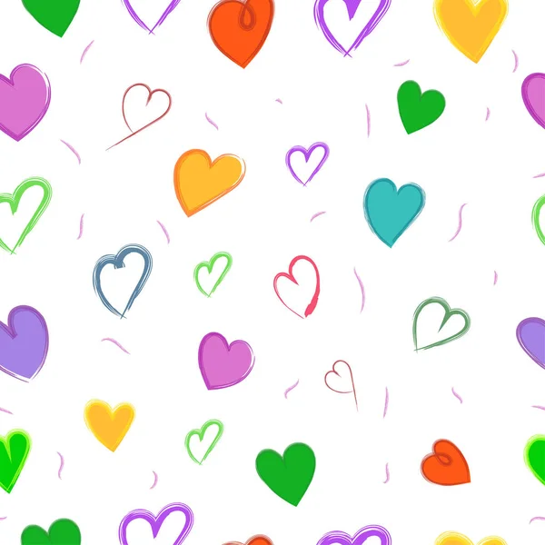 Padrão Coração Colorido Amor Fundo Dos Namorados —  Vetores de Stock