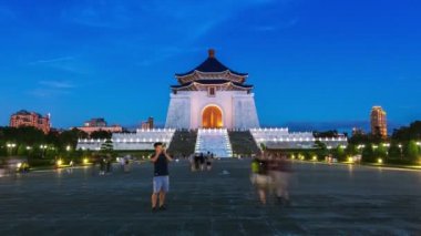 Chiang Kai-shek Memorial Hall Taipei, Tayvan akşam 