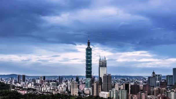 Panoramica della città di Taipei all'alba — Video Stock