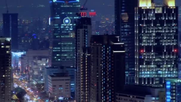 Аэросъемка города Тайбэй, Тайвань — стоковое видео