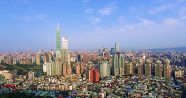  Tayvan 'ın Taipei şehrinin hava görüntüsü.
