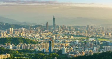 Şehir gün-gece (hiçbir titrek, Taipei)