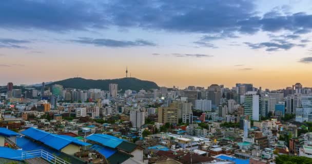 Vista Aérea Del Paisaje Urbano Del Centro Seúl Corea Del — Vídeo de stock