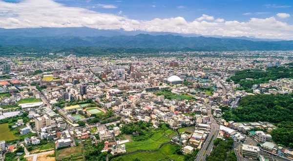 Widok Powietrza Miasto Miaoli Miasto Hakka Tajwan — Zdjęcie stockowe