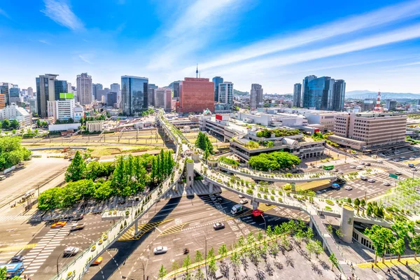 Luftaufnahme Der Straße 7017 Und Architektur Seoul Station Seoul City — Stockfoto