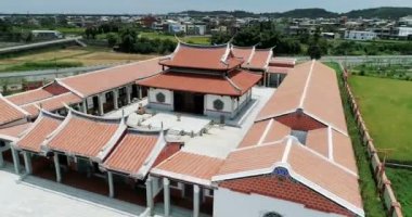 Tayvan 'ın eski köyünün havadan görünüşü - Miaoli hakka ilçesi, Tayvan