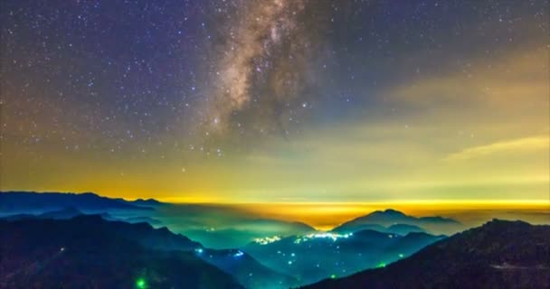 Star Time Lapse Láctea Galaxy Movendo Através Céu Noturno — Vídeo de Stock