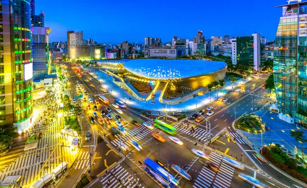 Vue Aérienne Dongdaemun Design Plaza Nuit Séoul Corée Sud Pdd — Photo