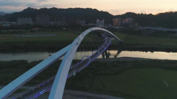 Vista aérea del Puente de Yangguang, Nuevo Taipei — Vídeos de Stock