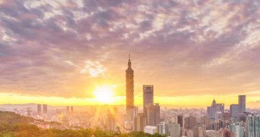 Günden itibaren Taipei Timelapse şehre gece
