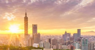 Günden itibaren Taipei Timelapse şehre gece
