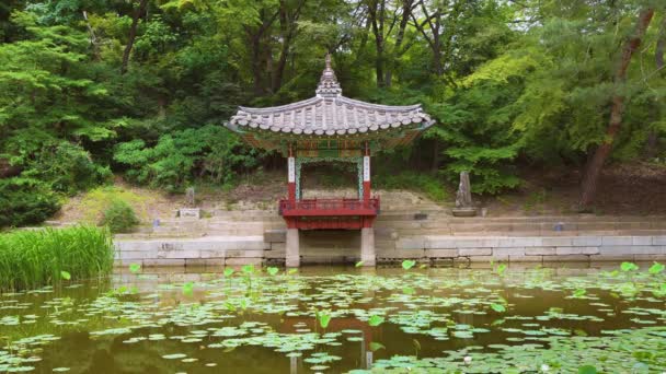 Pavilhões Huwon Jardim Secreto Palácio Changdeokgung Seul Coreia Sul — Vídeo de Stock