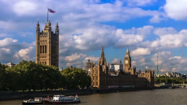 Big Ben Engeland Voorgrond Van Historische Iconische Bezienswaardigheden Van Londen — Stockvideo