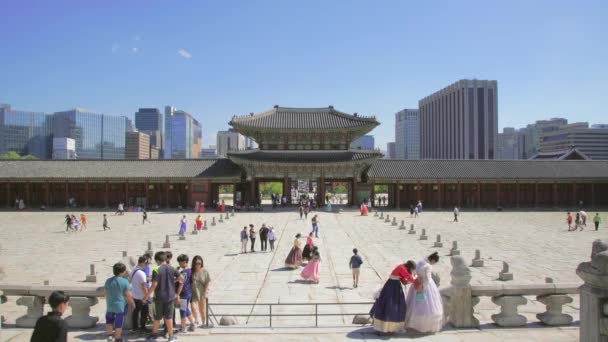 Seoul Haziran 2018 Joseon Hanedanlığı Nın Sarayı Gyeongbokgung Sarayı Ziyaret — Stok video