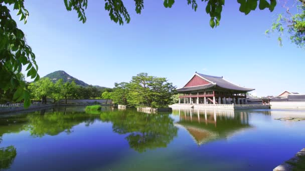 Gyeonghoeru Pavillion Kraliyet Şölen Salonu Gyeongbokgung Sarayı Seul — Stok video