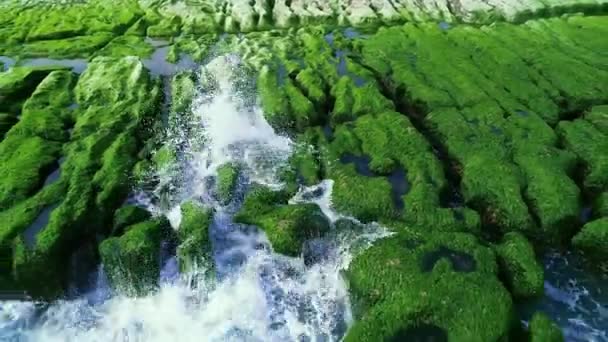 Foto Aérea Arrecife Verde Lao Mei Día Soleado Taiwán New — Vídeo de stock