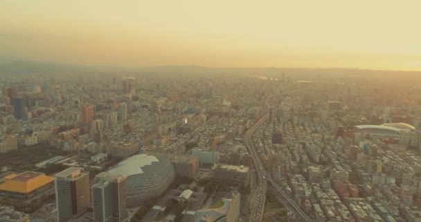 Аэросъемка Города Тайбэй Тайвань — стоковое видео