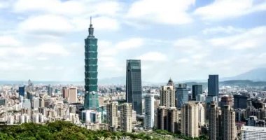  Tayvan 'ın Taipei şehrinin hava görüntüsü.