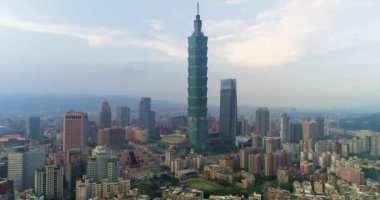  Tayvan 'ın Taipei şehrinin hava görüntüsü.
