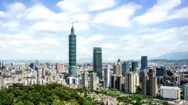  Tayvan 'ın Taipei şehrinin hava görüntüsü.
