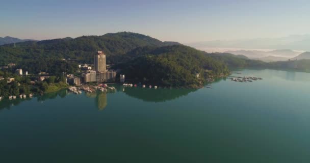 Аэросъемка Озера Сан Мун Тайвань — стоковое видео