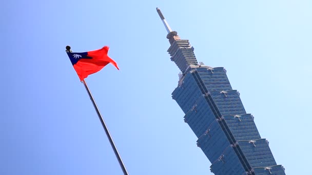 Taipei Luchtfoto Van Taipei 101 — Stockvideo