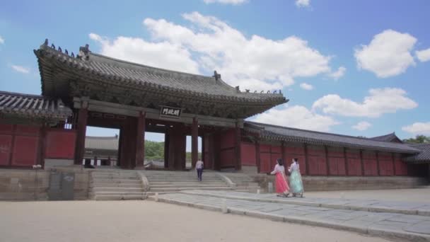 Gyeongbokgung Palác Palác Dynastie Joseon Nachází Národní Lidové Muzeum Jižní — Stock video