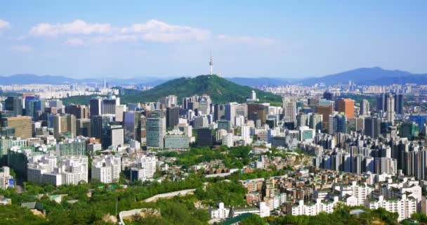 Вид Воздуха Центр Города Сеула Южная Корея — стоковое видео