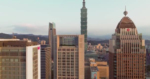 Taipei 101 Taipei Havadan Görünümü — Stok video