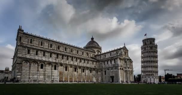 比萨大教堂和意大利比萨斜塔 — 图库视频影像