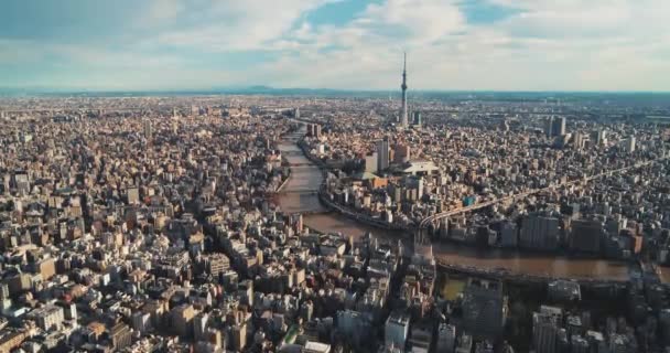 Flug Über Tokio Stadtbild Von Tokio Japan — Stockvideo
