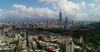 Taipei cityscape havadan görünümü. 