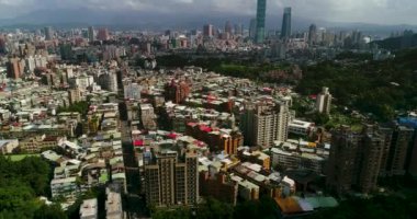 Taipei cityscape havadan görünümü. 