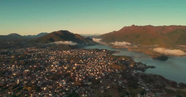 Vue Aérienne Aube Mont Fuji Avec Mer Nuageuse Fujiyoshida Parc — Video