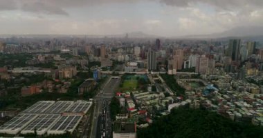 Tayvan 'ın Taipei şehrinin hava görüntüsü.