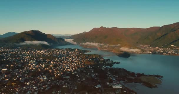 日本伊豆国家公园富士山空中黎明与云海合影 — 图库视频影像