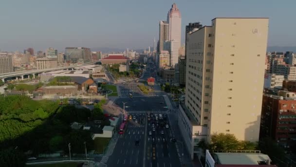 Vista Drone Estação Principal Taipei — Vídeo de Stock