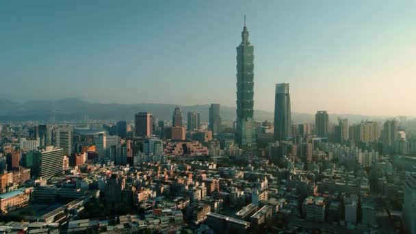Вид Повітря Міський Пейзаж Тайбею Тайвань — стокове відео